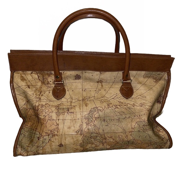The Columbus Collection by Bagoda Vintage Map Carry On Duffle Bag Set “The Nina” - Picture 2 of 13